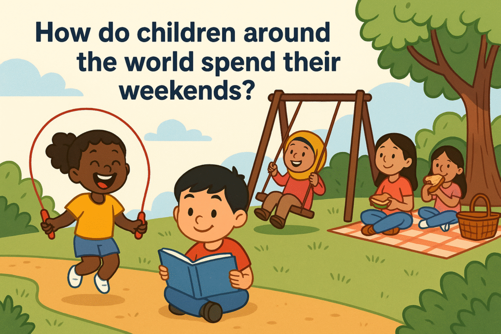 How do children around the world spend their weekends