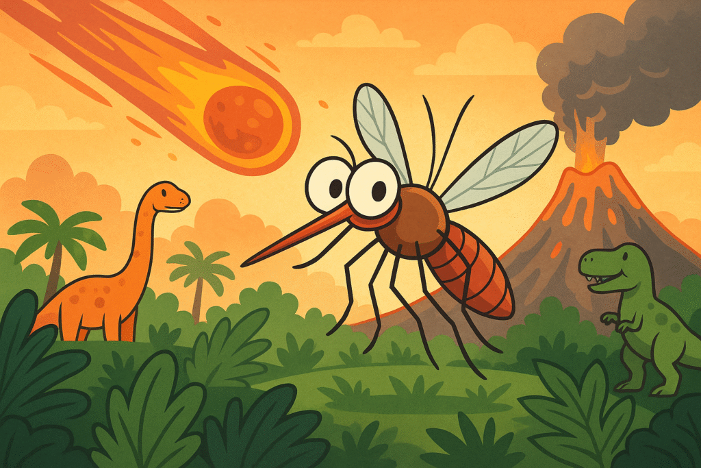 If they were alive back then, how did mosquitoes survive the asteroid that killed the dinosaurs?